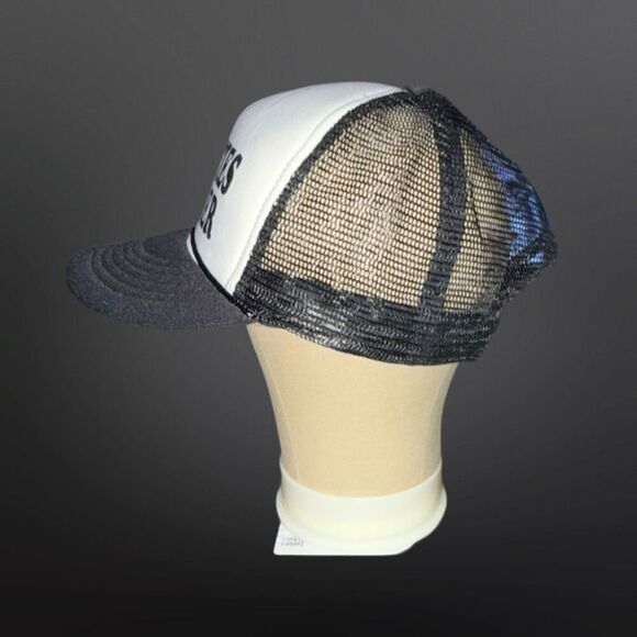 Adult Humor “l Heart Ti**ies & Beer” Puffy Black White Adjustable Trucker Hat - Picture 2 of 8